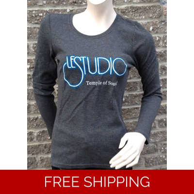 Girlie Grey Long sleeves R-Neck White & Blue Front Logo TOS